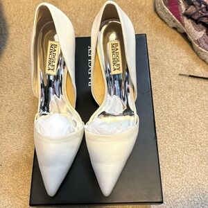Badgley Mischka Emily White Satin Shoe